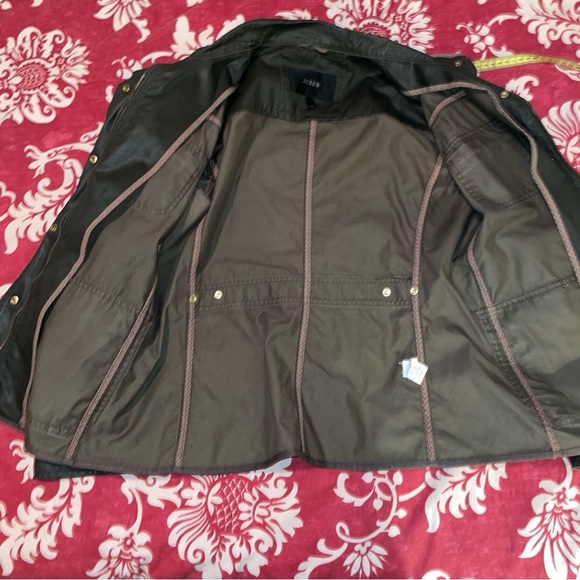 J. Crew Dark Green Coated Cotton Jacket - Picture 7 of 9